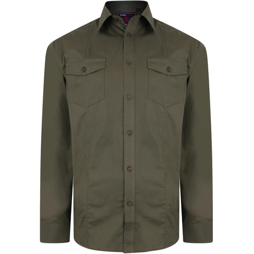 KAM Retro Stretch Hemd Khaki